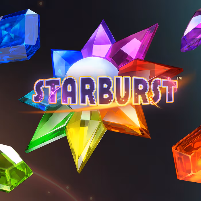 Starburst Slot-Spiel mit expandierenden Wilds und bunten Edelstein-Symbolen